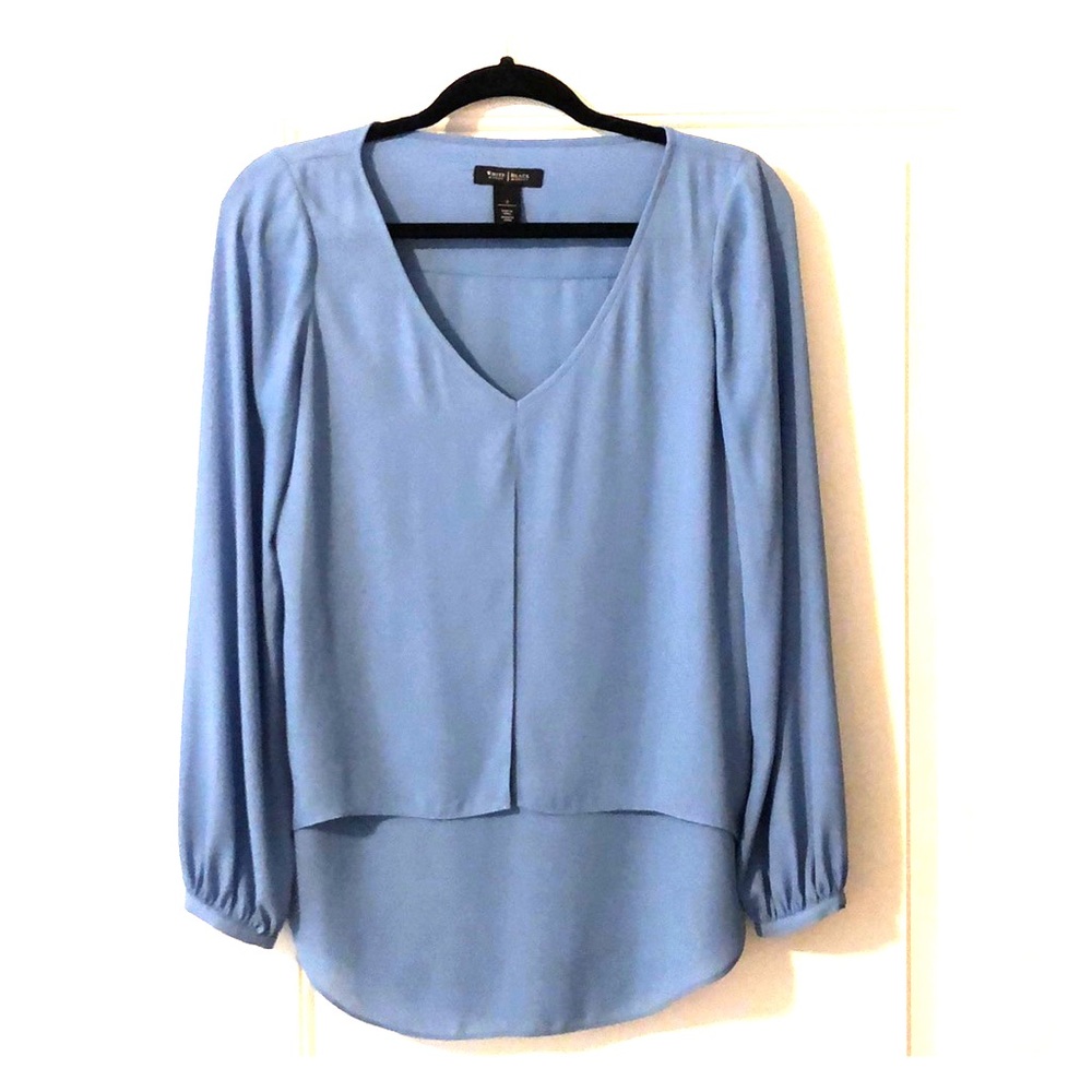 Powder blue blouse WHBM NWOT